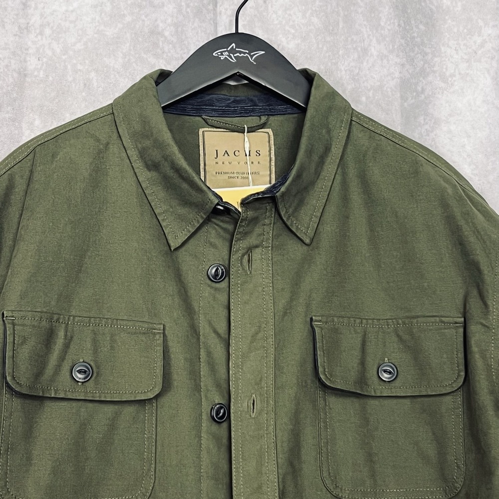 Jachs New York Shirt Jacket Mens XXL Olive Green Excellent Sherpa Lined Canvas